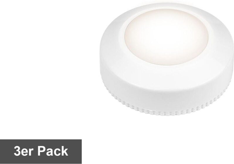 Star Trading - led Nachtlicht Functional, 3er Set, Push-Funktion, Orientierungslicht, Batterie, Weiß, Rund, mit Touch, ø...