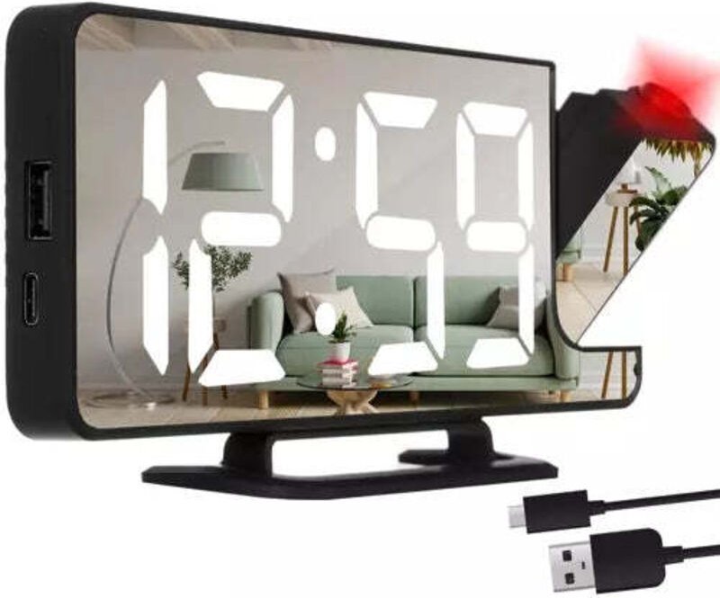 Led wecker mit izoxis 19576 projektor