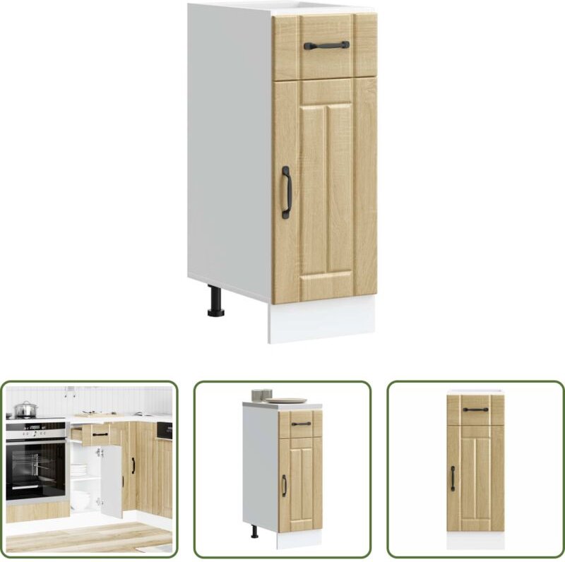 vidaXL Holzwerkstoff - Küchen-Unterschrank Lucca Sonoma-Eiche Holzwerkstoff