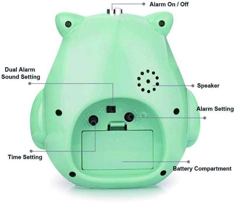 Eulenwecker für Kinder, geräuschloser Kinderwecker, Kinderwecker mit Nachtlicht, Schlummerfunktion für das Schlafzimmer ...