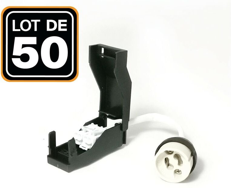 Europalamp - 50 GU10 Keramik-Fassungen Automatisch 230V Klasse 2.