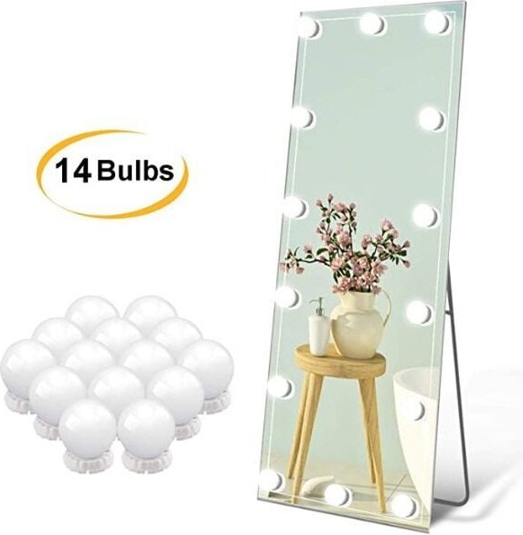 Lumière De Miroir Kit De 14 Ampoules Pour Coiffeuse Maquillage, Miroir Led Hollywood Dimmable, Lampe Coiffeuse Usb Avec ...