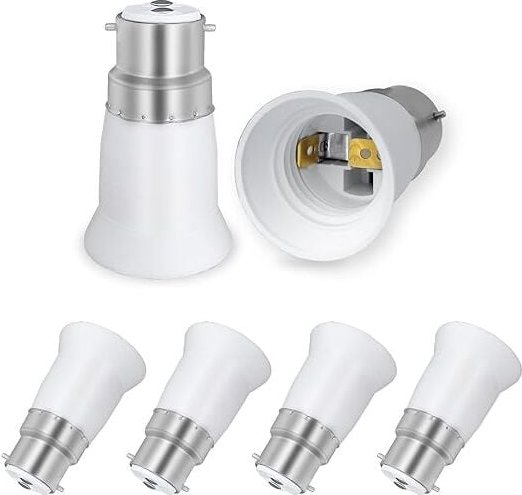 Lntyq B22 auf E27 Sockeladapter, B22 auf E27 Bajonettsockelkonverter für LED-Glühlampen-Halogenlampensockeladapter, 6 St...