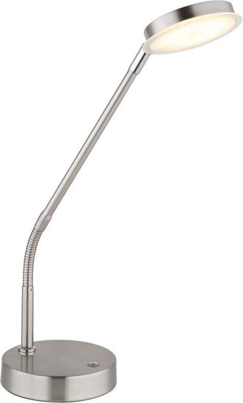 Tischleuchte Beistelllampe Tischlampe Nickel matt LED Touchdimmer H 53,5cm