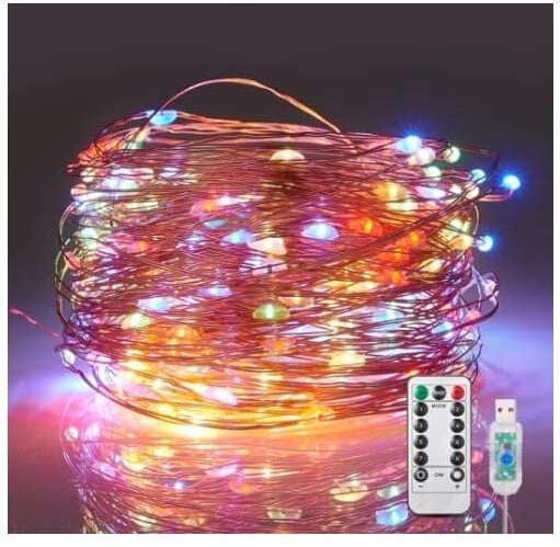 Jusch - LED-Lichterkette, 20 m, 200 LEDs, usb, wasserdicht, LED-Lichterkette, wasserdicht, IP65, mehrfarbig, für den Inn...