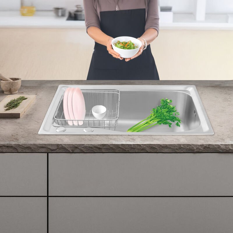 Kitchen Sink Workstation All In One S304 16 Gauge Stainless Steel Single Bowl Handmade Above the Counter Great Price