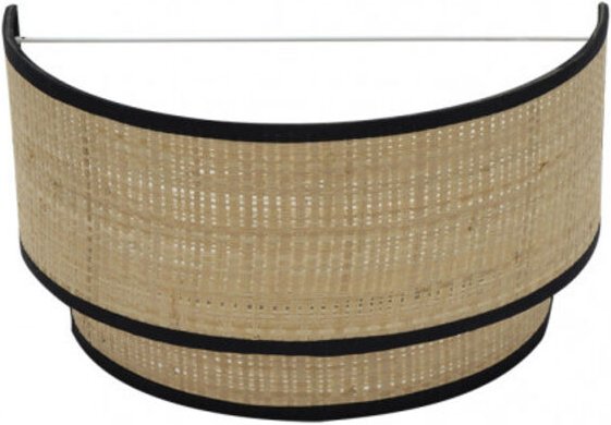 Fabrilamp Wandleuchte aus Naturstoff mit schwarzem Roque-Detail