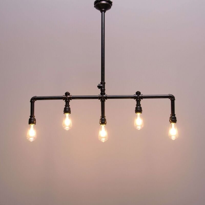 Kosilum - Hängeleuchte modern Design 5 Leuchten braun Metall - Luigi