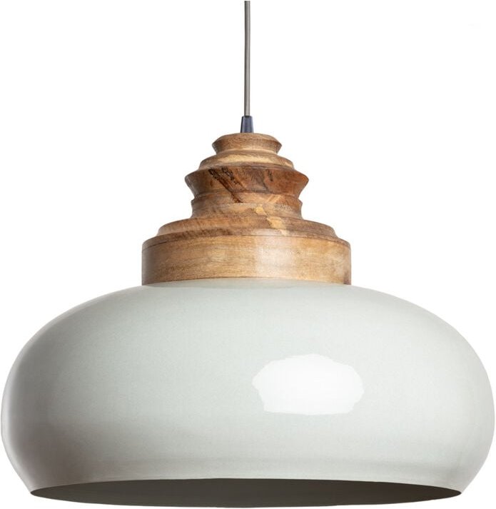 Efectoled - Pendelleuchte Holz und Metall Batia Yash Grau