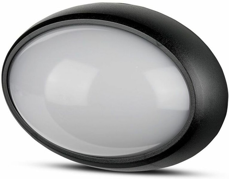 Ovale LED-Deckenleuchte 12W Farbe Schwarz 3000K IP54 - V-tac