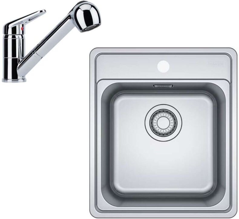 Sets - Küchenset N89, Edelstahlspüle bcx 610-42 und Armatur fc 9547.031, Chrom 101.0700.672 - Franke