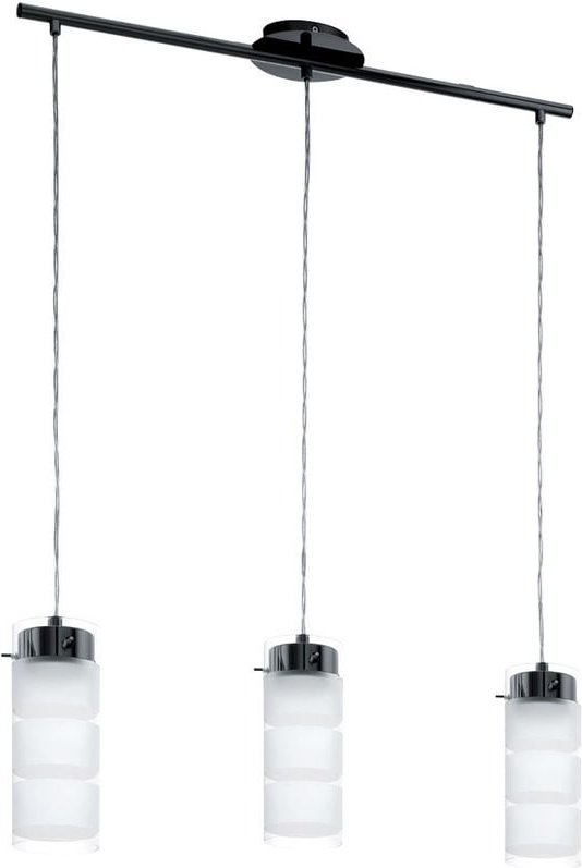 Eglo - Pendelleuchte Esstischlampe Hängelampe 3 flammig led Küchenleuchte, Glas satinierte, l 72 cm 93904