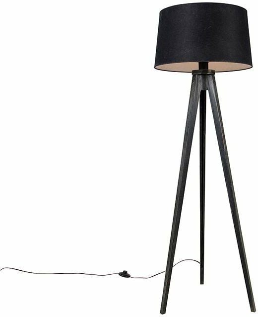 Stativ schwarz mit Leinenschirm schwarz 45 cm - Stativ Classic