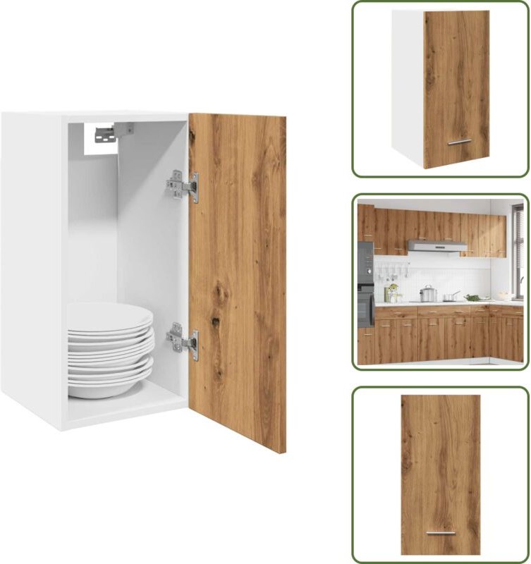 The Living Store - vidaXL Hängeschrank Artisan-Eiche 30x31x60 cm Holzwerkstoff