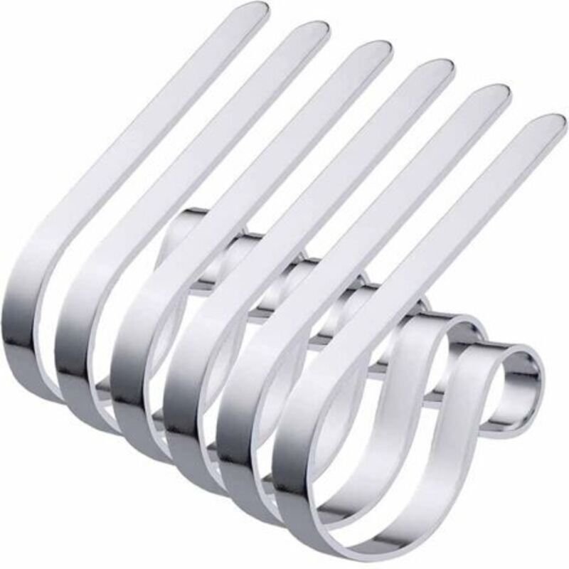6 Stück Sockenhalter für Weihnachten aus Metall, rutschfeste, sichere Weihnachtssockenhalter, Kaminhaken für Weihnachtsd...