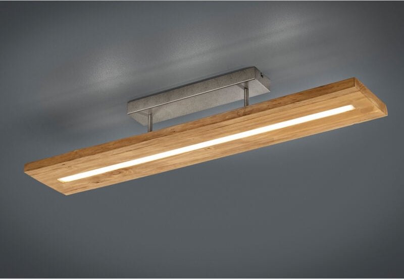 Trio - led Deckenleuchte brad aus Holz lang & schmal dimmbar, Breite 100cm