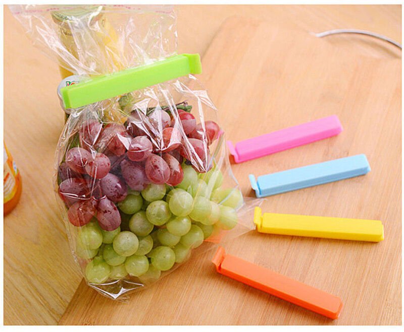 Packung mit 5 Plastiktütenclips, 11 cm, Lebensmittelclip in zufälliger Farbe, kann nur eine Farbe erhalten