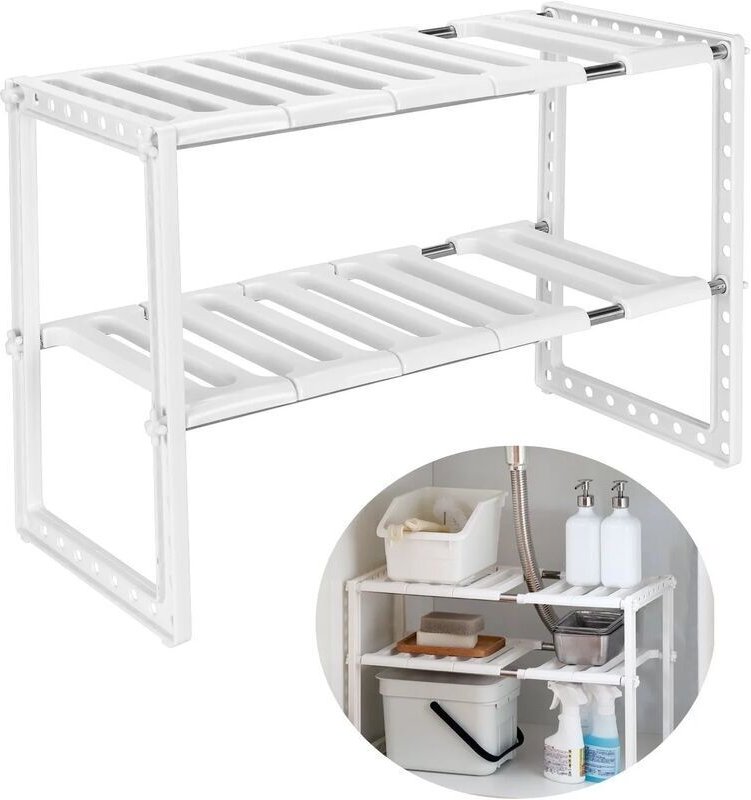 Etagere de Rangement sous Evier Rack Extensible Organisateur pour Cuisine Salle de Bain Chambre Salon Longueur Reglable ...