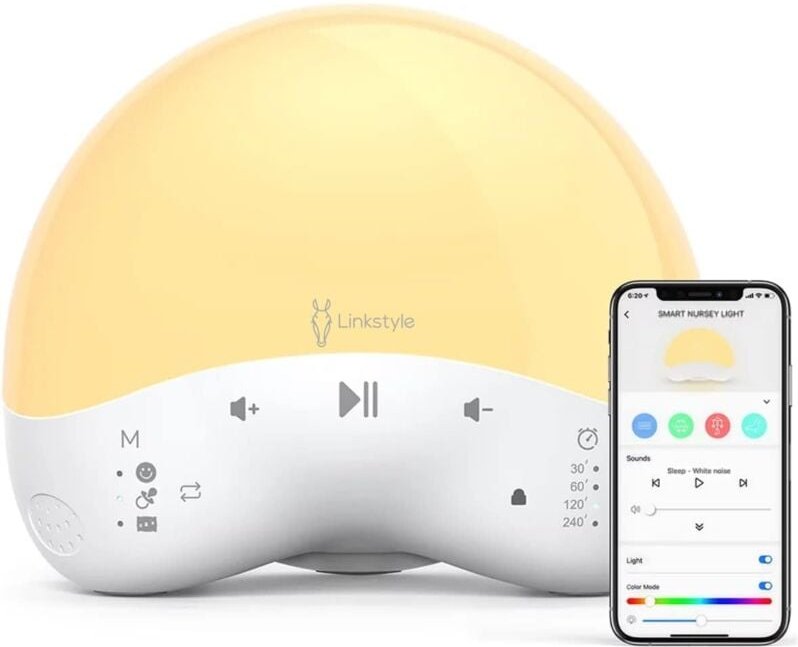 Weißes Rauschgerät, 25 beruhigende Geräusche für den Schlaf mit 10 farbigen Nachtlichtern für Babys, einstellbare Hellig...