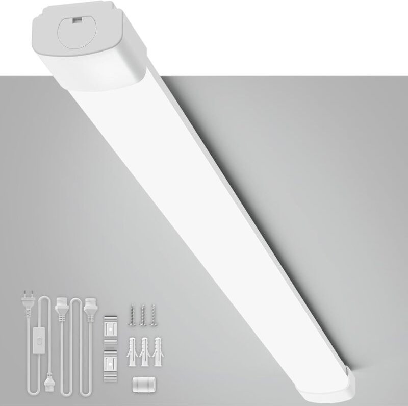 Amdelne LED Feuchtraumleuchte Weiß 120cm 36W 5000K,IP65,110LM/W,PC,70% Energiesparend,Ultraslim LED-Streifen für Garage ...