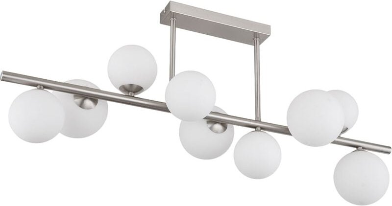 Globo - Deckenlampe Deckenleuchte Esszimmerlampe led Metall Glas Opal 9-Flammig