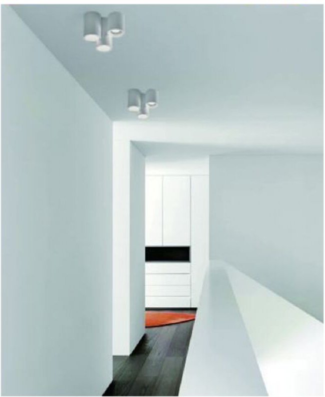 Trade Shop Traesio - Trade Shop - kronleuchter deckenleuchte fassung GU10 3 zylinder gips GS-C07-3 -