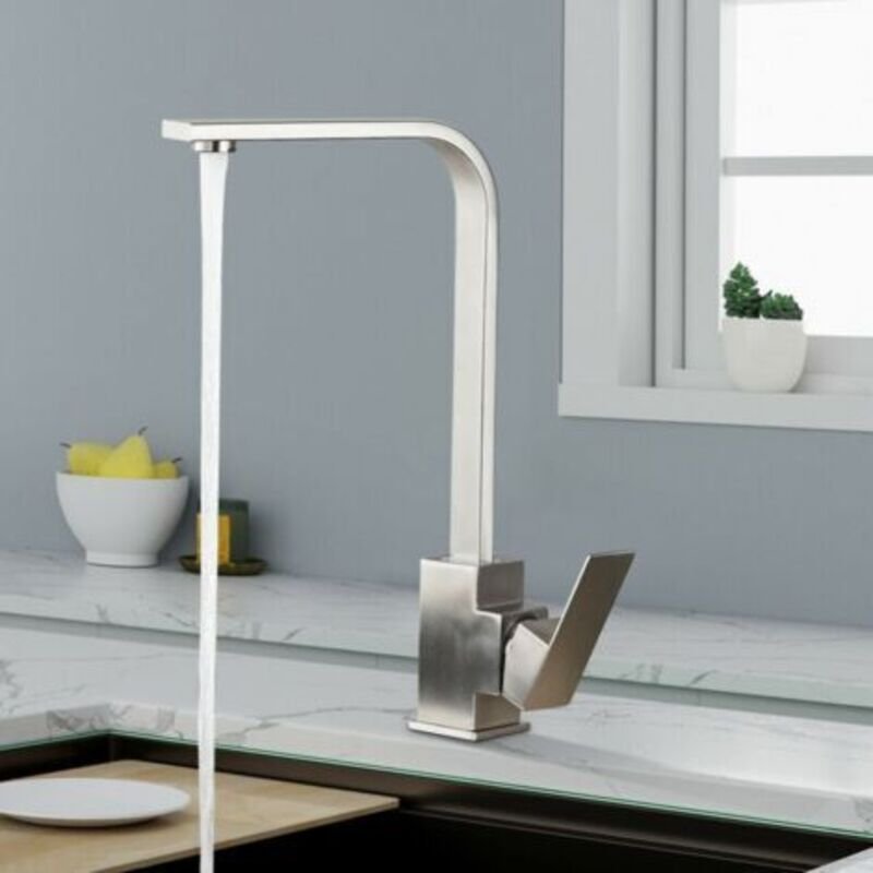 Küchenarmatur, 360° schwenkbarer Küchenmischer, Küchenmischer aus Edelstahl 304, gebürstet