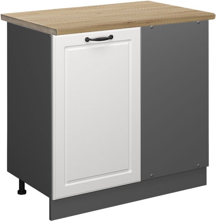 Vicco - Eckunterschrank R-Line, Weiß Landhaus, 86 cm, ap Eiche