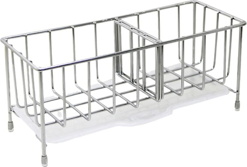 Dolaso - Küchenspüle-Schwammhalter-Organizer, Küchenspüle-Aufbewahrung für Reinigungsbürste, Seifenschale mit Ablaufscha...