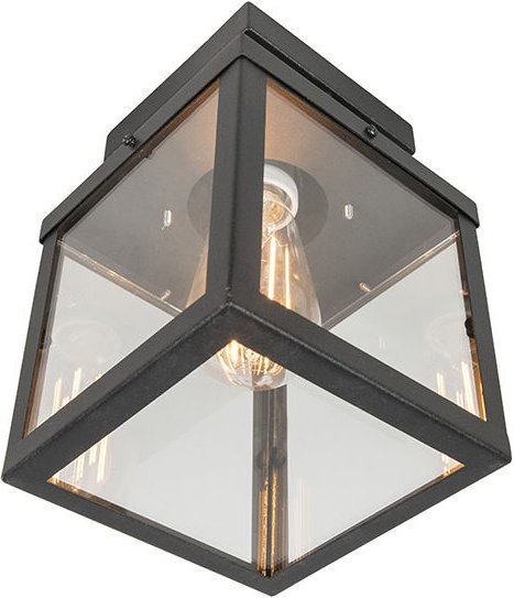 Qazqa - Industrielle Outdoor-Deckenleuchte schwarz 1-flammig - Rotterdam