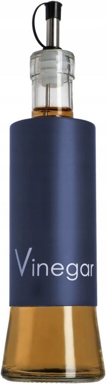Kadax - l-Essig-Flasche, 320 ml, mit Ölspender aus Glas, marineblau