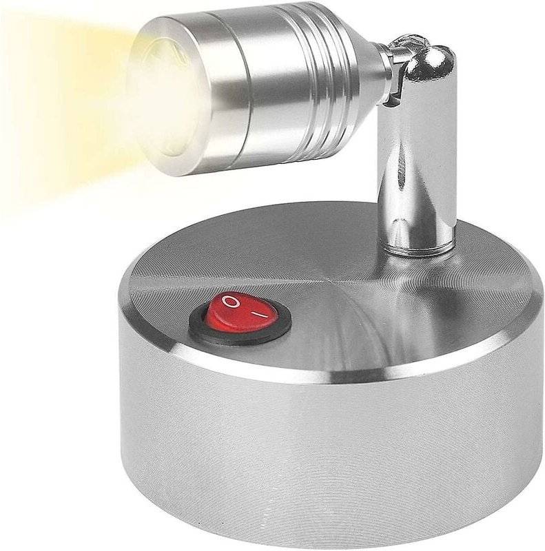 Mumu - Kabelloser LED-Strahler, batteriebetriebene LED-Wandleuchte, warmweißes Licht, Schrank mit rotierenden Lichtern, ...