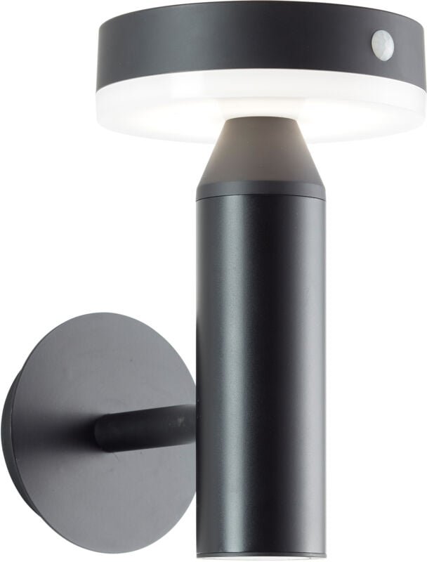 Brilliant - led Außen-Wandleuchte Magua led Außenlampe mit Solar, 20 cm, 350 lm, 4000 k, Metall, schwarz