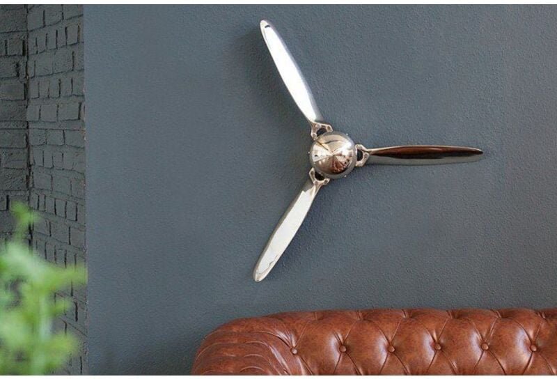 Wanddeko Propeller in Silber aus Aluminium
