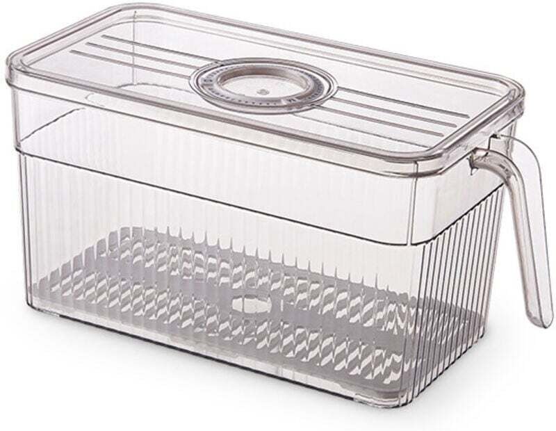 Kühlschrank-Aufbewahrungsbox, 1er-Set, Kühlschrank-Aufbewahrungsbox mit Deckel und Griff, Obst- und Gemüse-Kühlschrank-A...