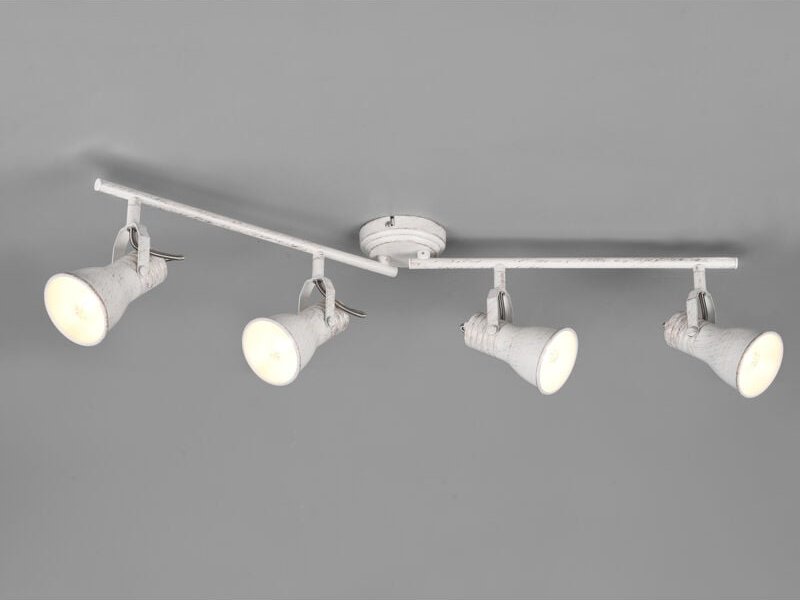 Trio Leuchten - Deckenstrahler steam 4 flammig verstellbare Metallschirme Weiß, Breite 77cm