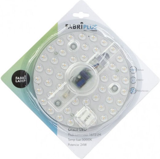 Disco led 24w 3000k rot.weiß Platte 17x17x2,5 cm 1872lm