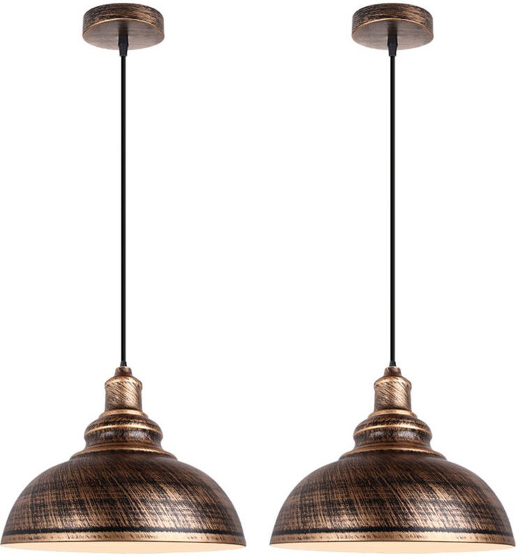 Wottes - 2 Stücke Pendelleuchte Retro Hängelampe Bronze Kronleuchter für Kücheninseln Esszimmer Cafés