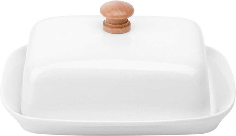 Ceramic butter dish white