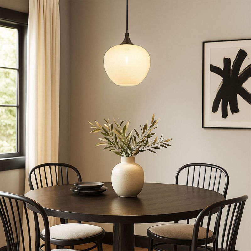 Hängeleuchte Kristalle klar Pendelleuchte Kristalllampe Esszimmerleuchte hängend, Metall schwarz-chrom, E27 Fassung, DxH...