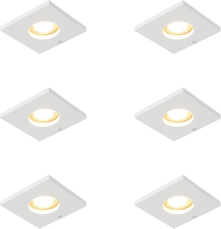 Set mit 6 modernen Badezimmer-Einbaustrahlern weiß - Doku