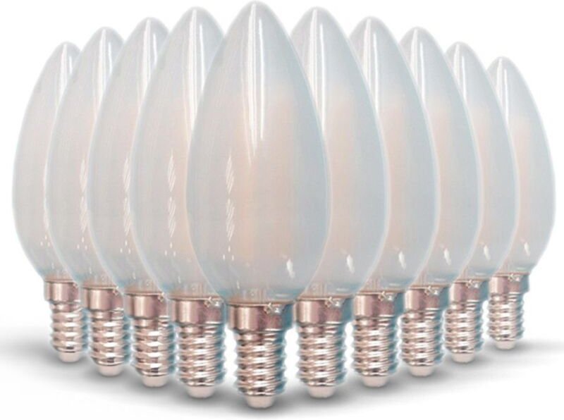 Lot von 10 LED-Lampen E14 opak 4W eq 40W 470lm Farbtemperatur: Warmweiß 2700K