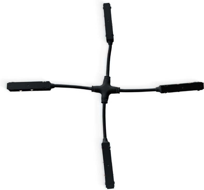 Barcelona Led - Elektrischer X-Verbinder für Magnetschienen – 20mm - Schwarz