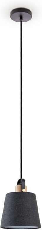 Hängelampe Pendelleuchte Esstisch Wohnzimmerlampe Deko Lampenschirm Stoff E27 Schwarz-Grau, Ø20cm - Paco Home