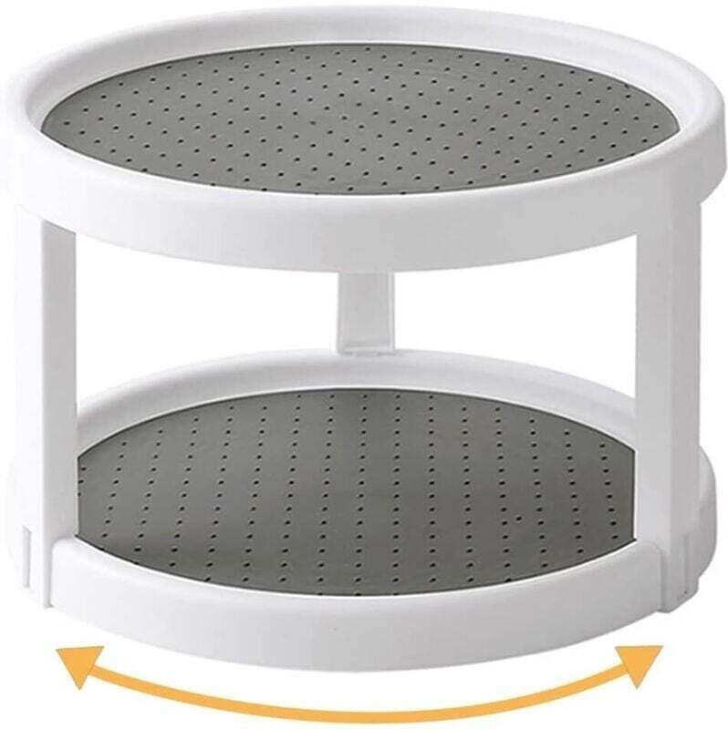 Porta spezie girevole a 2 livelli da 25 cm, antiscivolo, organizer per dispensa e piano di lavoro della cucina