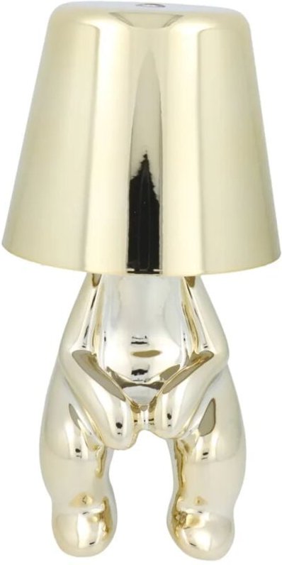 Cofi 1453 - Tischlampe in Gold Nachttisch LED-Beleuchtung sitzender Mann 2700–6500 k