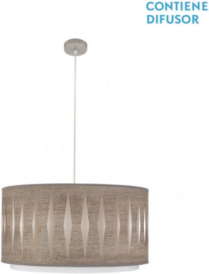 FABRILAMP Pendelleuchte Modell Alexandra Holz Farbe Grau Dimmbar