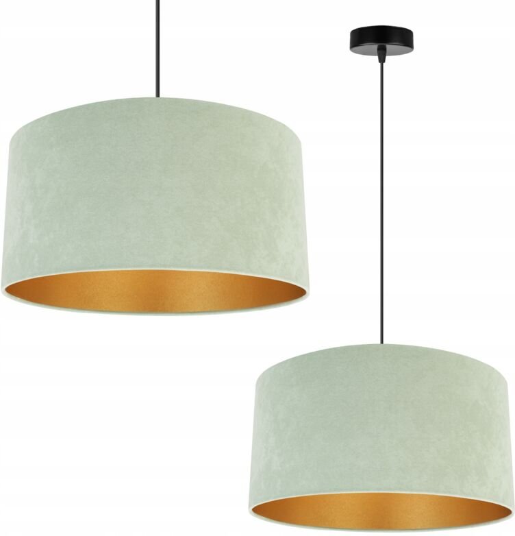 Hängelampe Deckenleuchter Goldener Samt Lampenschirm