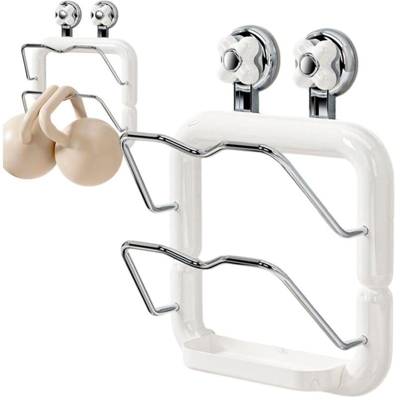 Topfdeckel-Organizer für Schrank, wandmontierter Topfdeckelhalter, 2 Ebenen, Pfannendeckel-Organizer, wiederverwendbar, ...