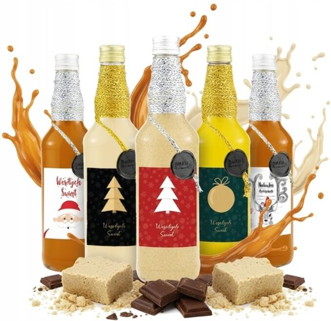 5x Monopol Glasflaschen 500ml Weihnachtsweinlikör 0,5l